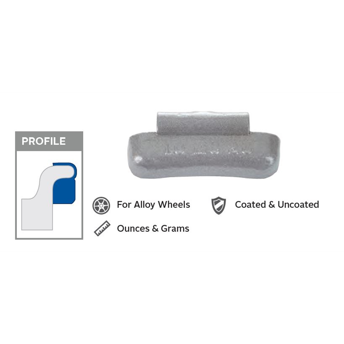 Wegmann Automotive 1 Oz Lead Coated Clip-on Mcn Yellow Series Wheel Weight (2 Boxes Of 25)