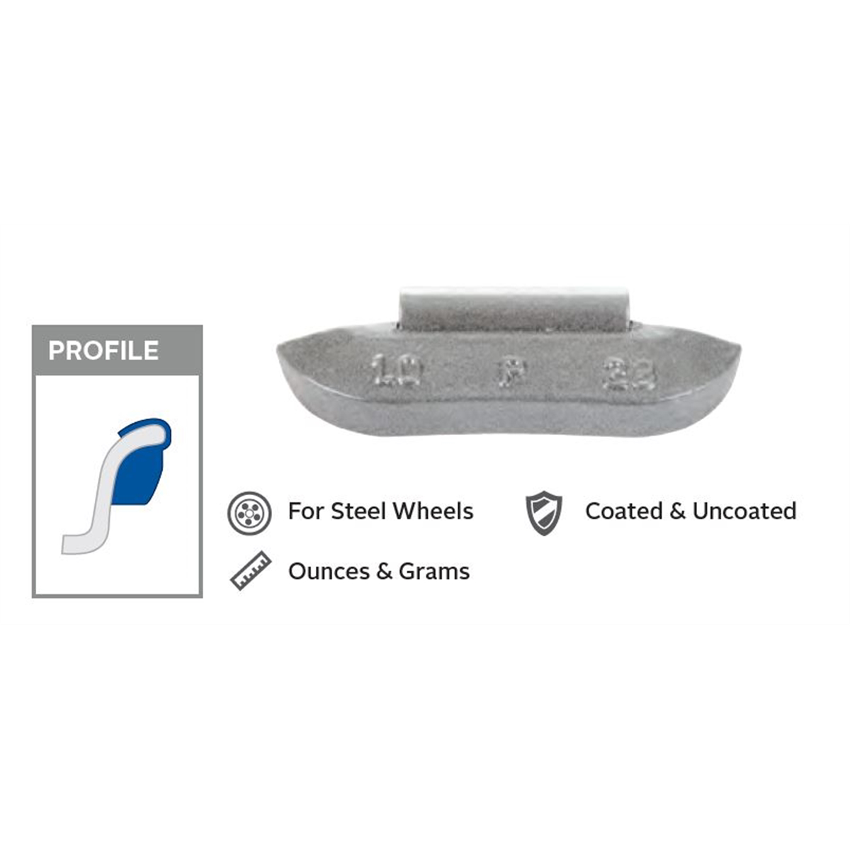 Wegmann Automotive 1.25 Oz Lead Uncoated Clip-on P Black Series Wheel Weight (2 Boxes Of 50)