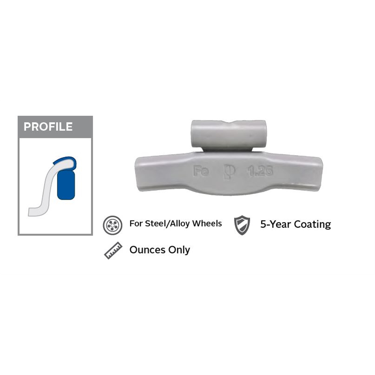 Wegmann Automotive 2.25 Oz Zinc Coated Clip-on Tz Gray Series Wheel Weight (box Of 25)