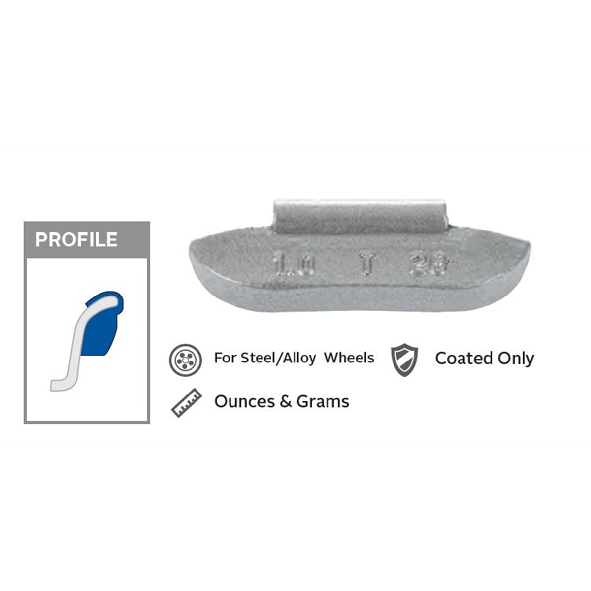 Wegmann Automotive 4 Oz Lead Coated Clip-on Tn Gray Series Wheel Weight (box Of 25)