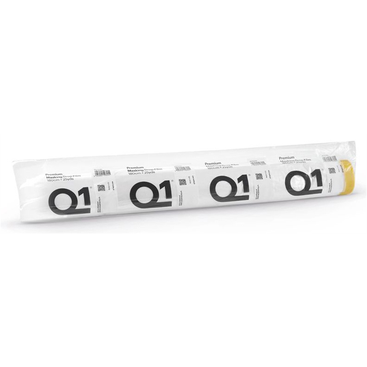 PPM Q1 Products MDF02180 Premium Masking Drop Film, 25 yd L x 180 cm W, HDPE, Sun Yellow (Tape), Clear (Film)