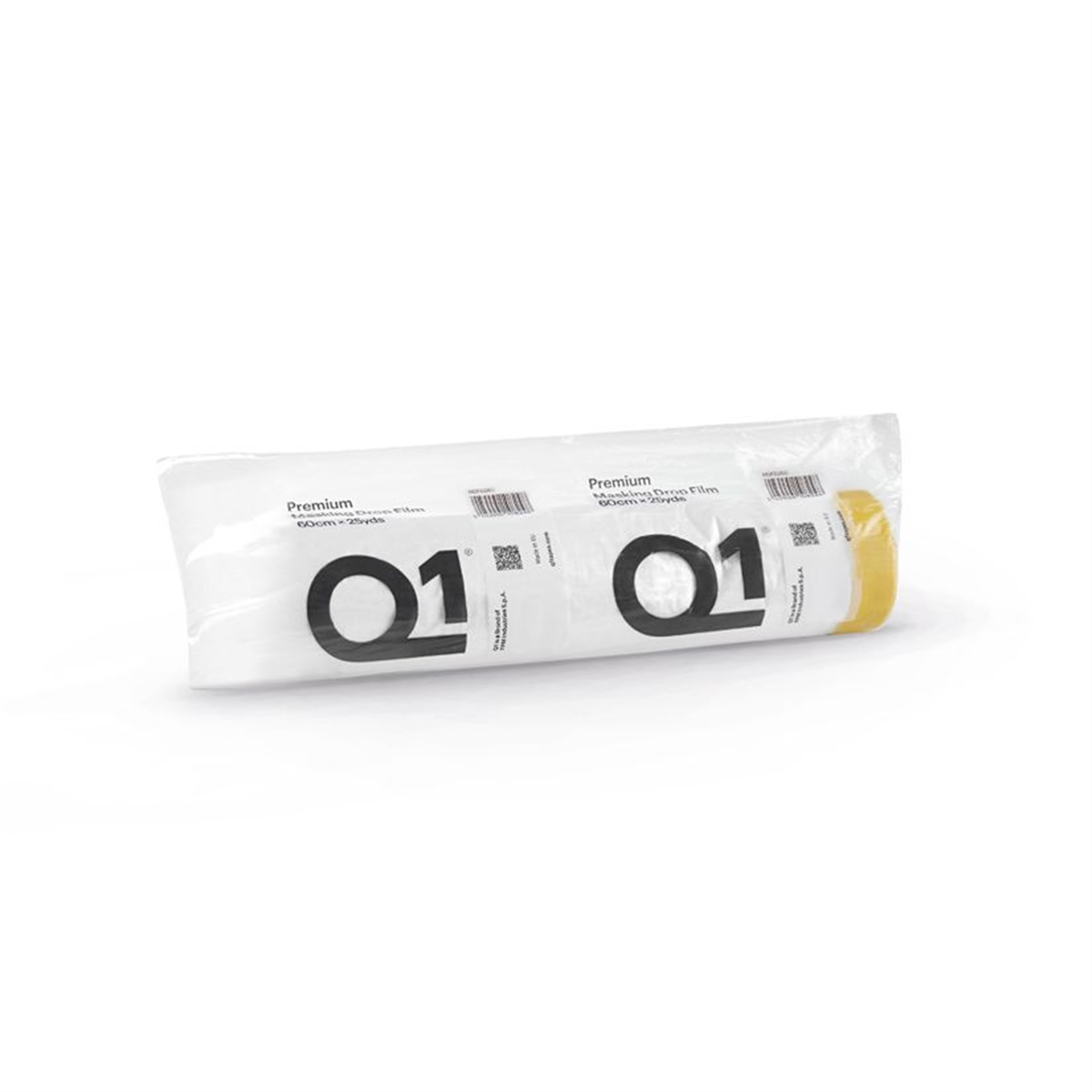 PPM Q1 Products MDF0260 Premium Masking Drop Film, 25 yd L x 60 cm W, HDPE, Sun Yellow (Tape), Clear (Film)