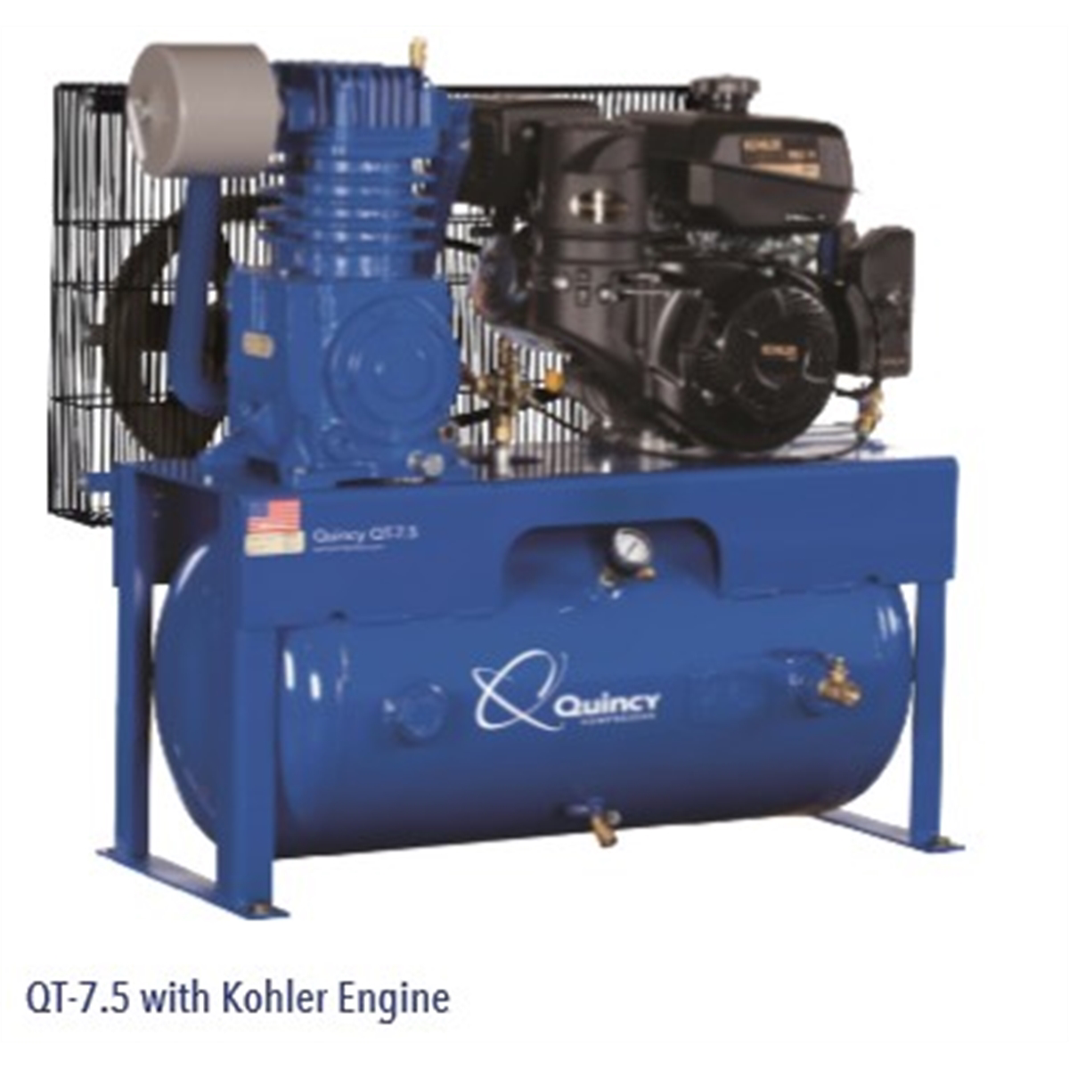 Quincy Compressors 5 HP 30 Gallon Two-Stage Horizontal 230V 1PH Air Compressor - Model D207Y30HC