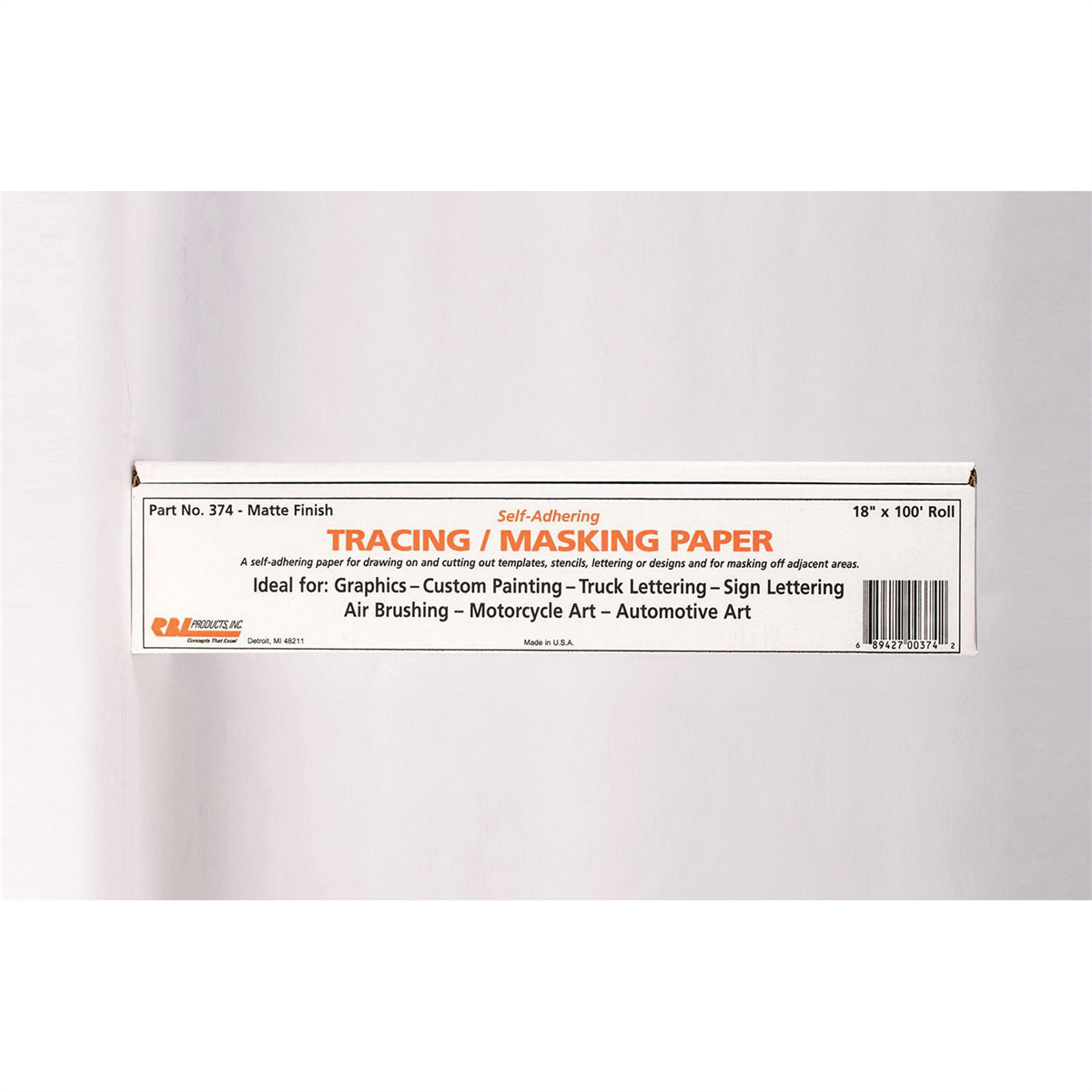 SELF ADHERE TRACK/MASK PAPER 18"X100'ROLL MATTE