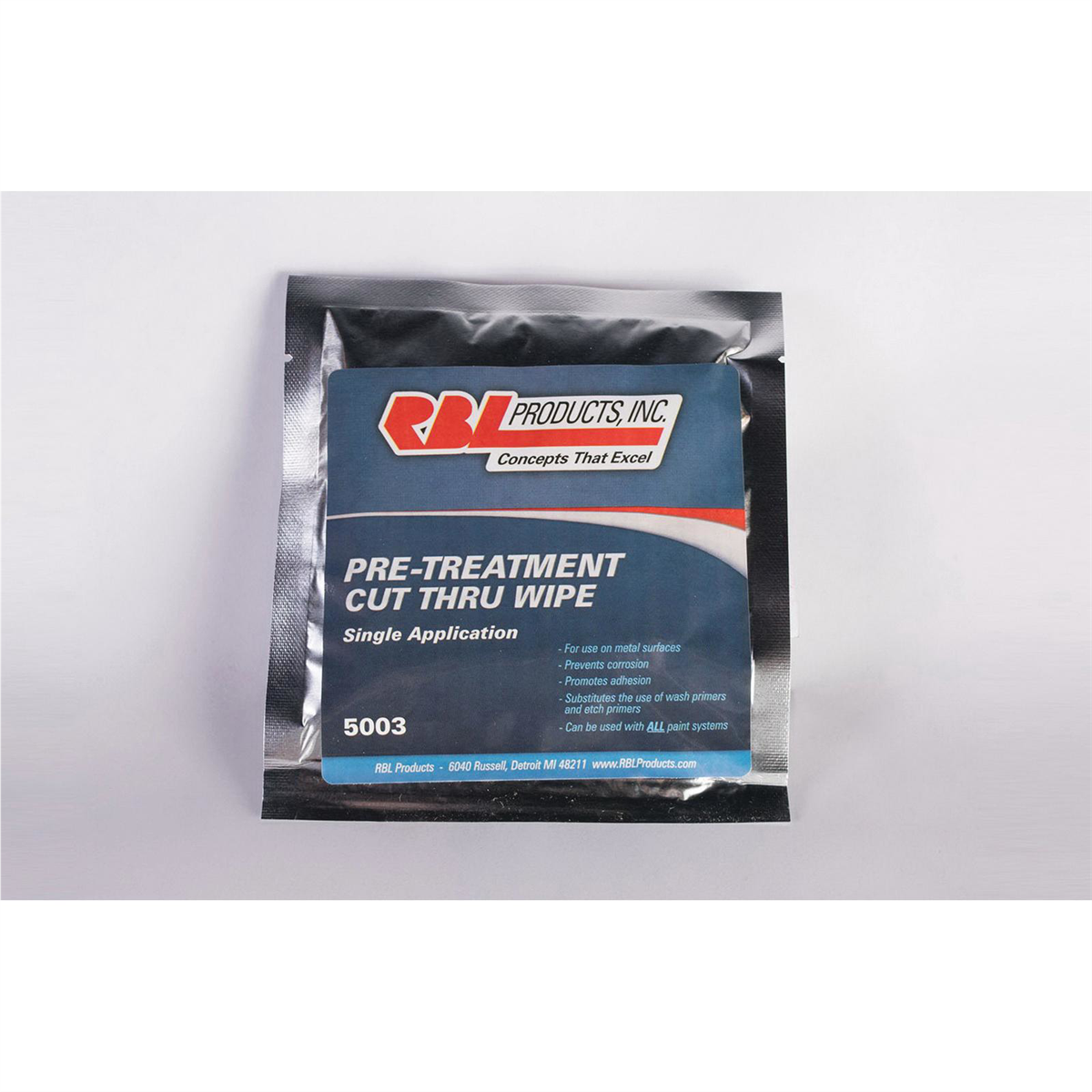 RBL Products 5003 Wipe, 12 x 13 in, 1 Capacity, Pouch Packing
