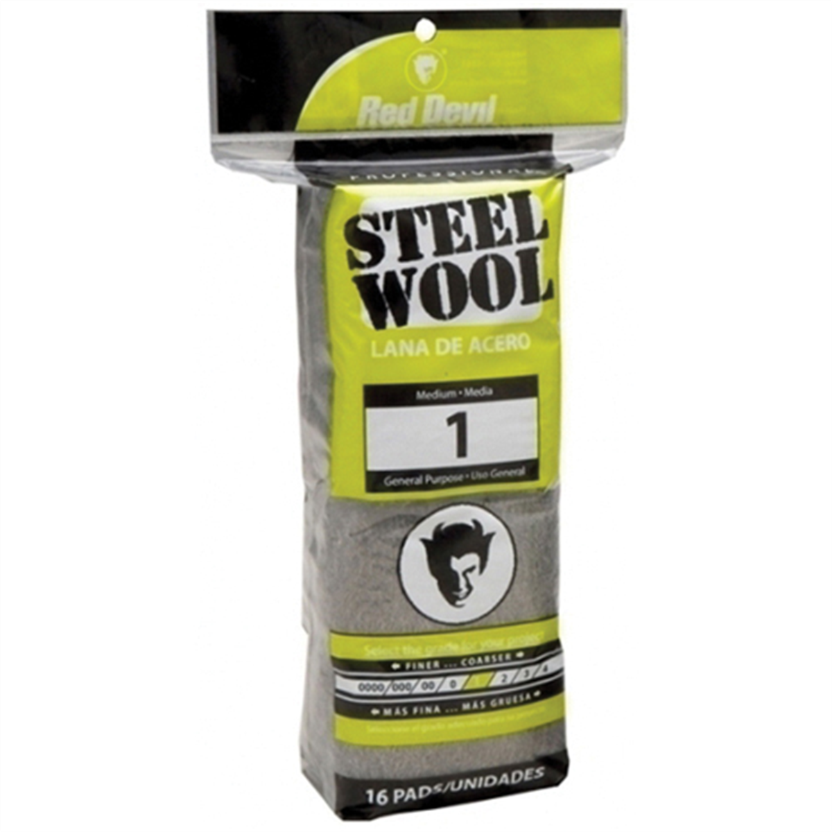 Red Devil Inc 0314 General Purpose Abrasive Wool, #1, Medium Grade, Steel