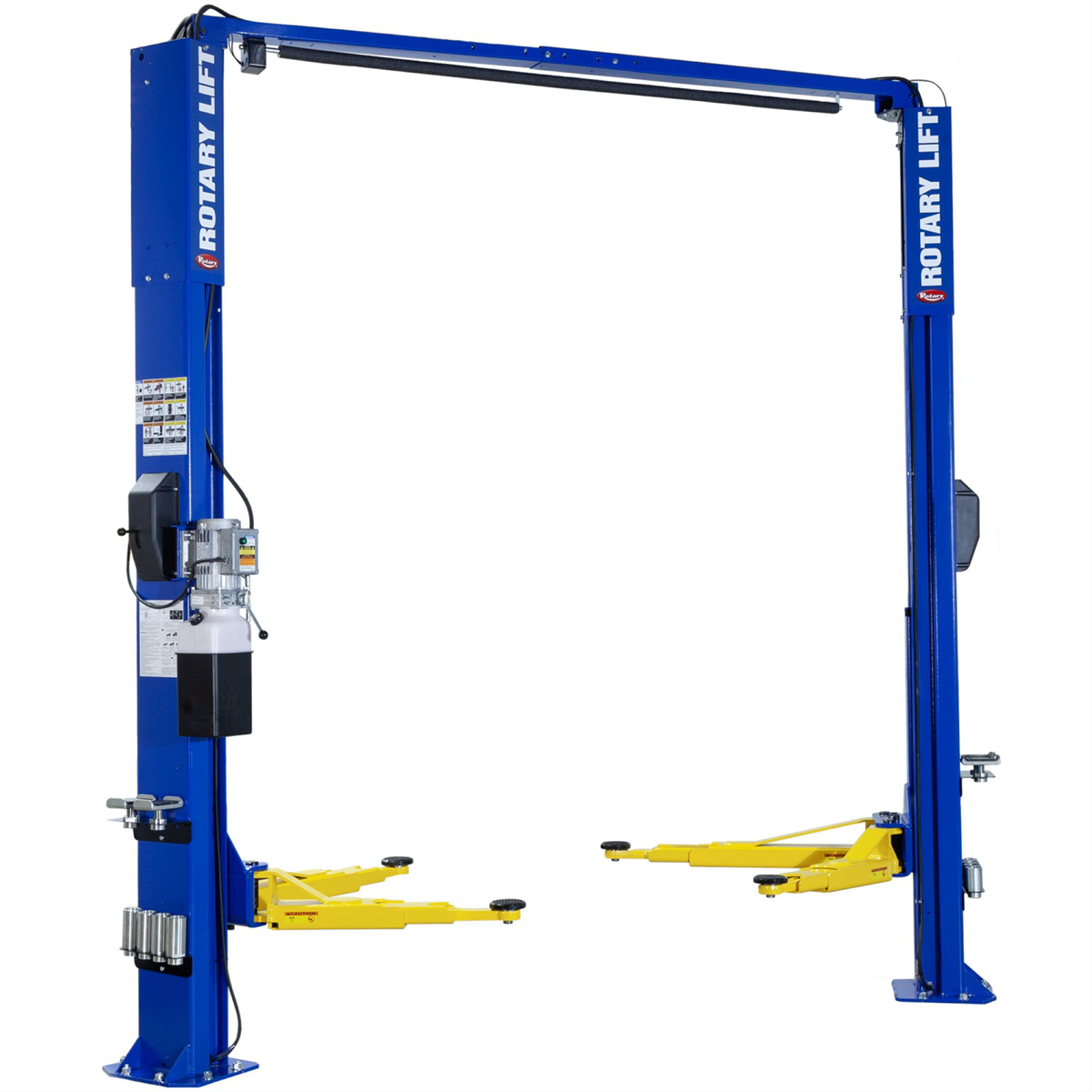 Rotary 10,000 Lbs 2 Post Asymmetric With Patent Pending Av Arms.  Includes Round & Truck Adapters With 3 1/2" & 5 1/4" Extensions With Storage Rack. Shortest Arm Retraction In The Industry. Drive Thru Clearance 95 1/4", Min Ceiling Height 12', Min Adaptew