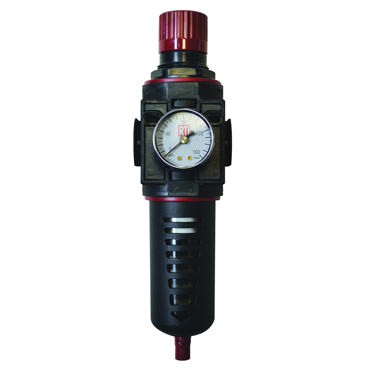 Reading Technologies  FR500-G Filter/Regulator, 1/2 in Inlet/Outlet, 80 scfm, 5 um, 120 deg F Maximum, 180 psig Maximum Supply