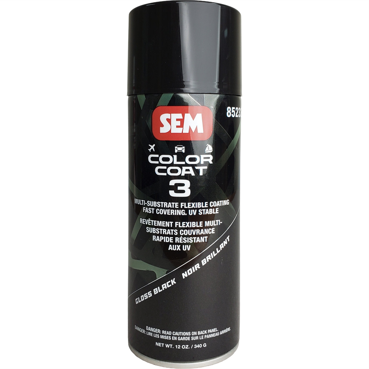 Sem Paints Color Coat 3 Gloss Black 16 Oz Aerosol