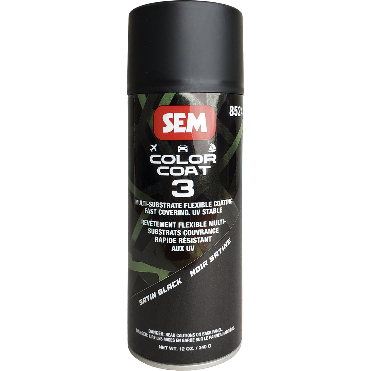 Sem Paints Color Coat 3 Satin Black 16 Oz Aerosol