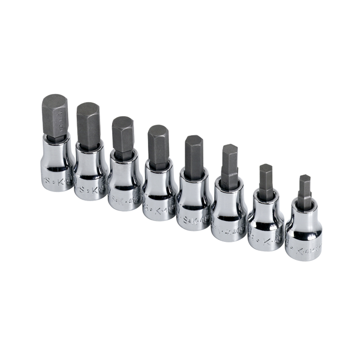 S K Hand Tools Socket Hex Bit Set 3/8in. Drive 8pc Metric