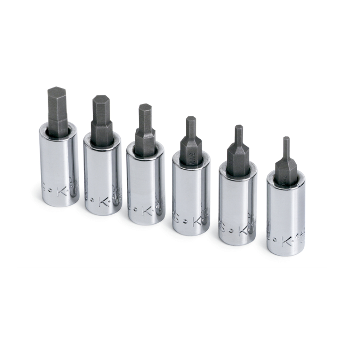 S K Hand Tools Socket Hex Bit Set 1/4in. Drive 6pc 2mm To 6mm
