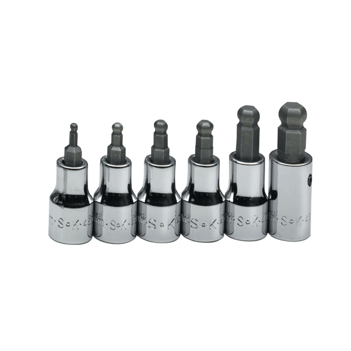S K Hand Tools Ball Hex Bit Skt Set 6pc Met