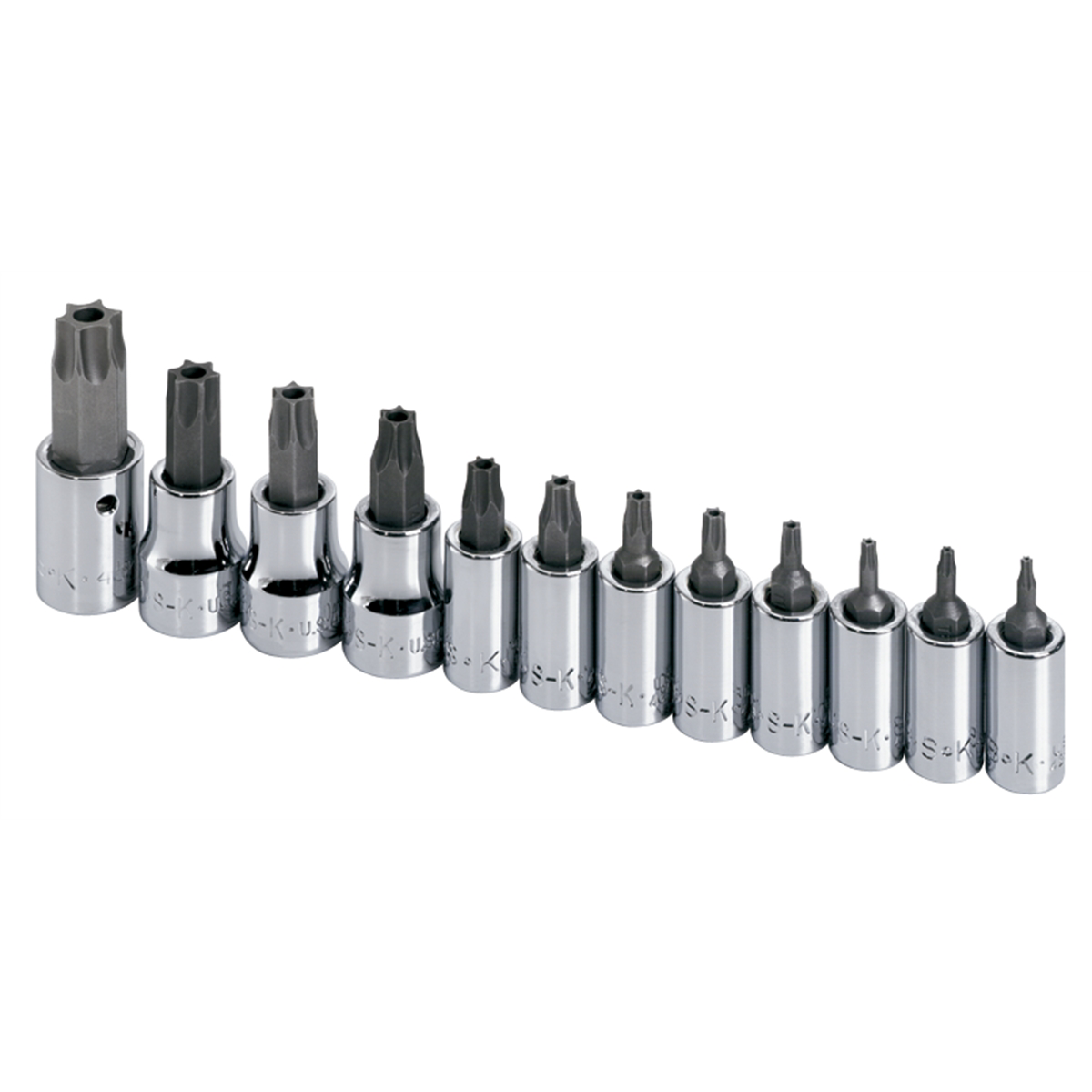 S K Hand Tools Socket Set Torx Tamperproof 12pc 1/4 & 3/8in. Dr