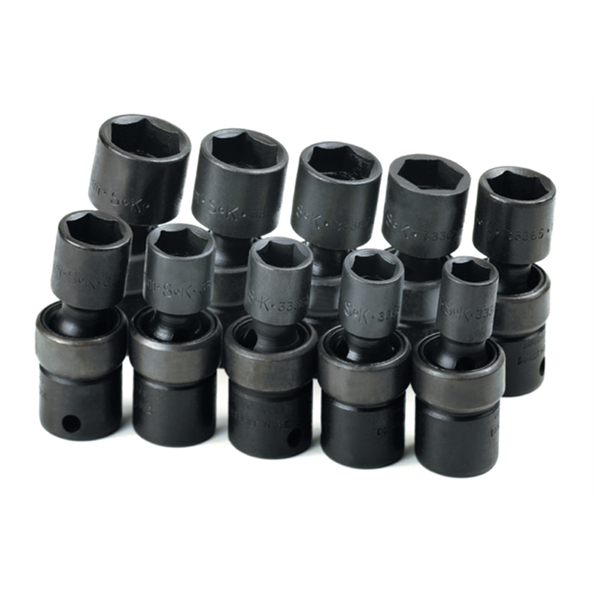 S K Hand Tools Socket Set Impact Flex 3/8dr 10pc Metric 6 Point