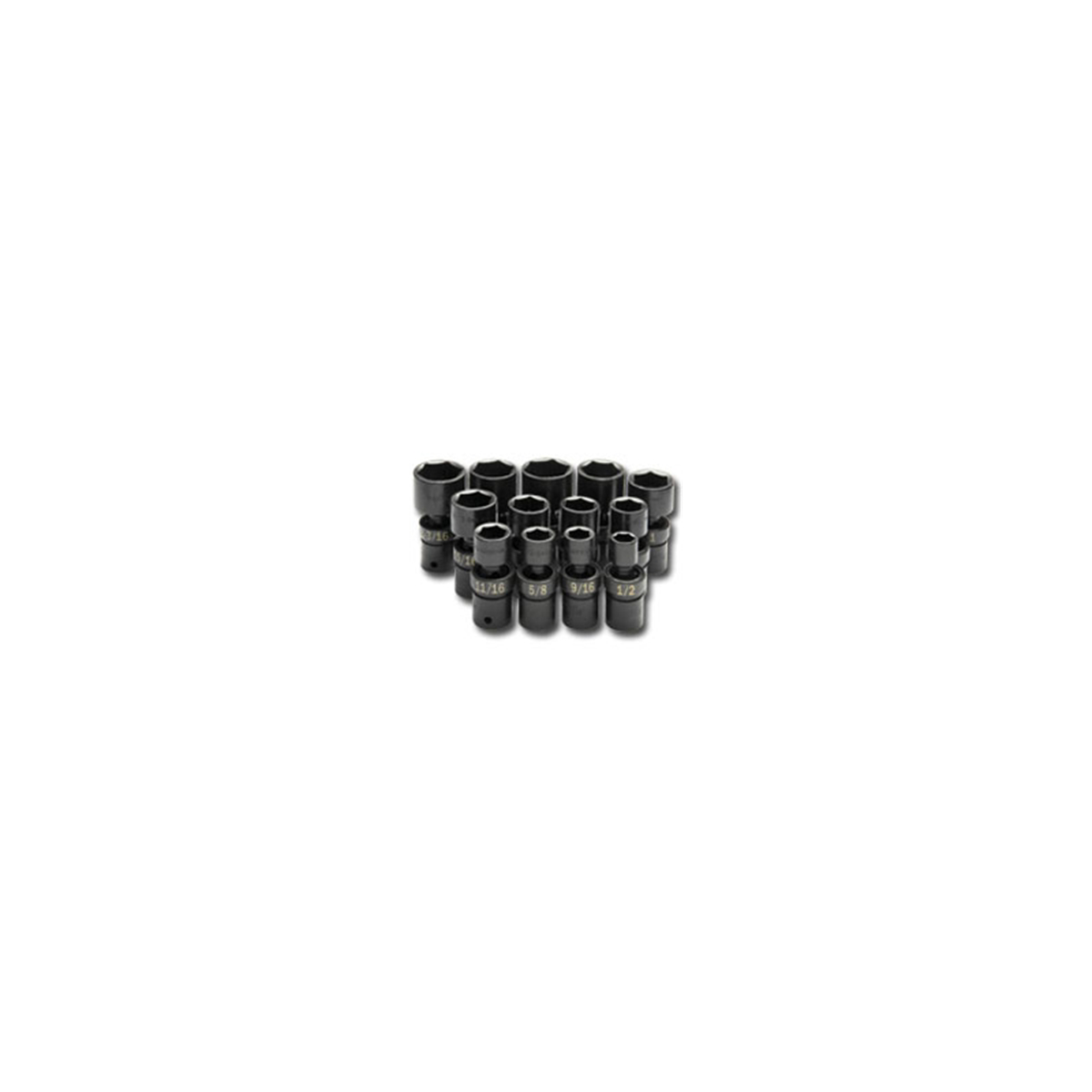 S K Hand Tools Socket Set Impact Flex 1/2in. Dr 13pc Sae Std 6 Pt