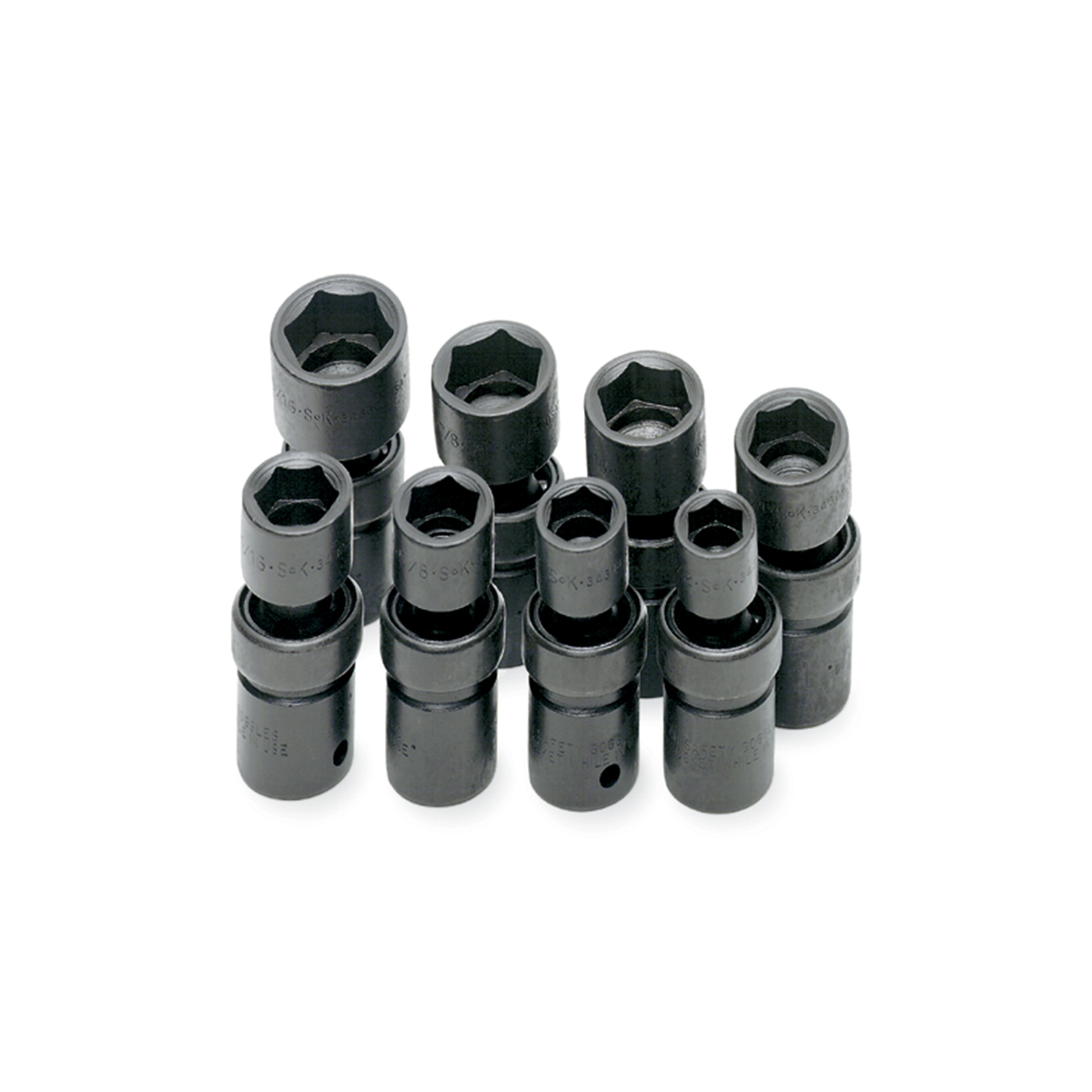 S K Hand Tools Socket Set Impact Flex 1/2in. Dr 8pc Sae Std 6 Pt