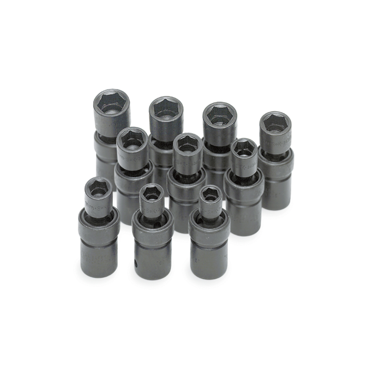 S K Hand Tools Socket Set Impact Flex 1/2in. Dr 10pc Met Std 6 Pt