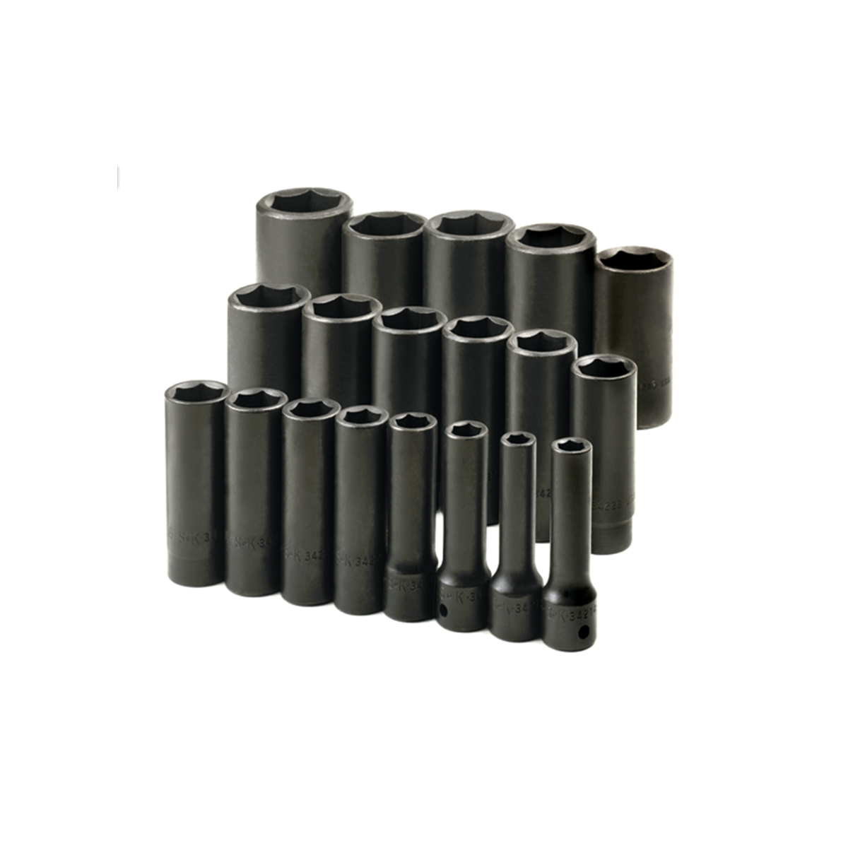 S K Hand Tools Soc Set 1/2 Imp Deep 19pc 3/8-1 1/2