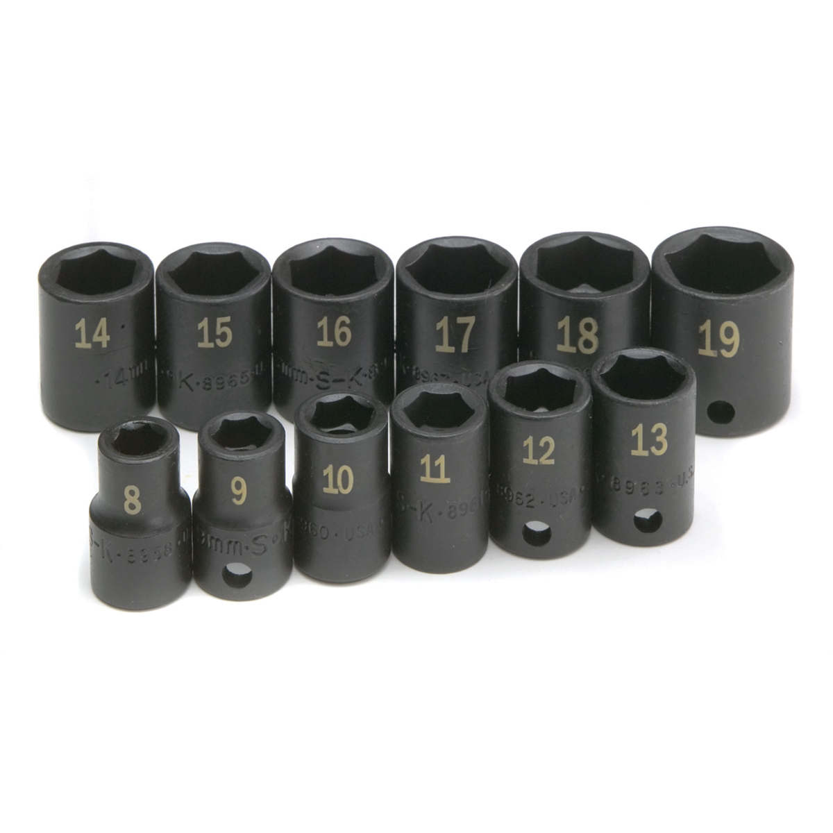 S K Hand Tools Socket Set Impact 3/8in. Drive 12pc Std 6 Point
