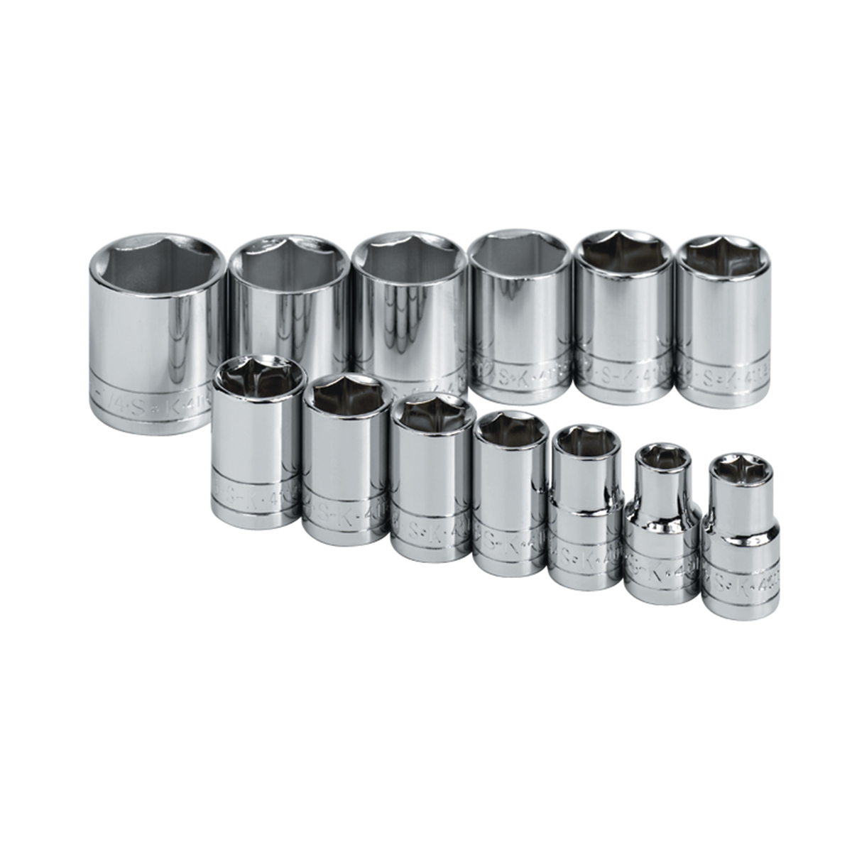S K Hand Tools Socket Set 1/2in. Drive 13pc Sae Std 6 Point