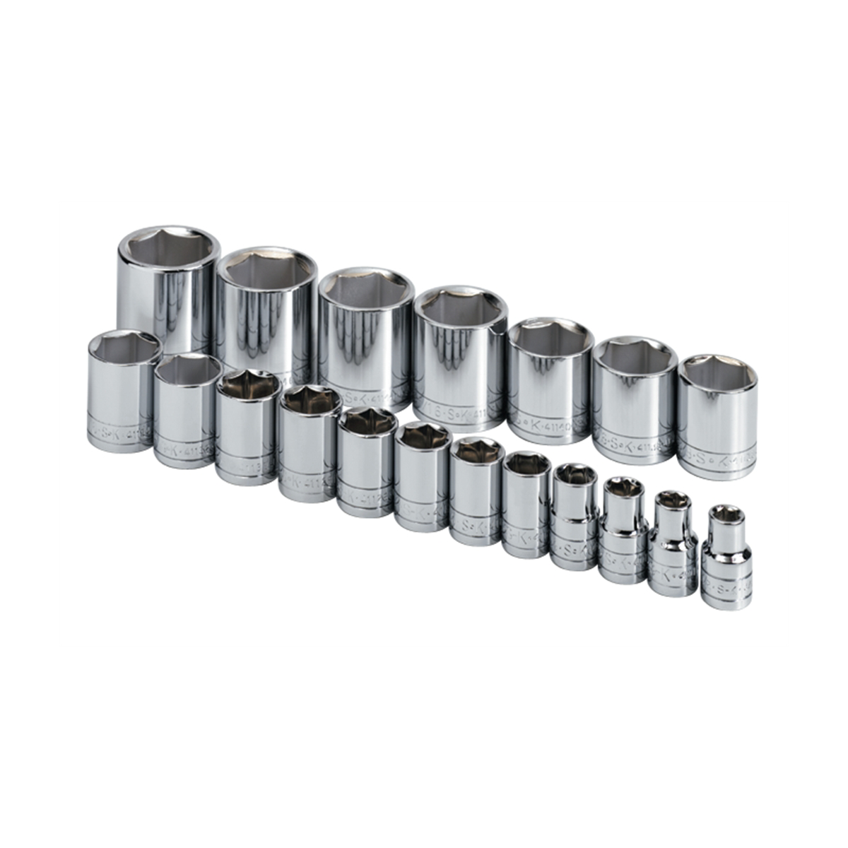 S K Hand Tools Socket Set 1/2in. Drive 19pc Sae 6 Point