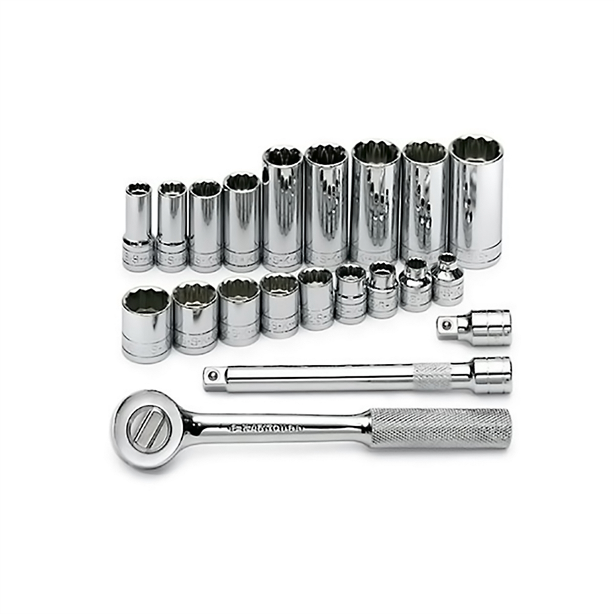 S K Hand Tools Tool Set 3/8in. Dr 21pc Sae Std/deep 12pt W/ratch