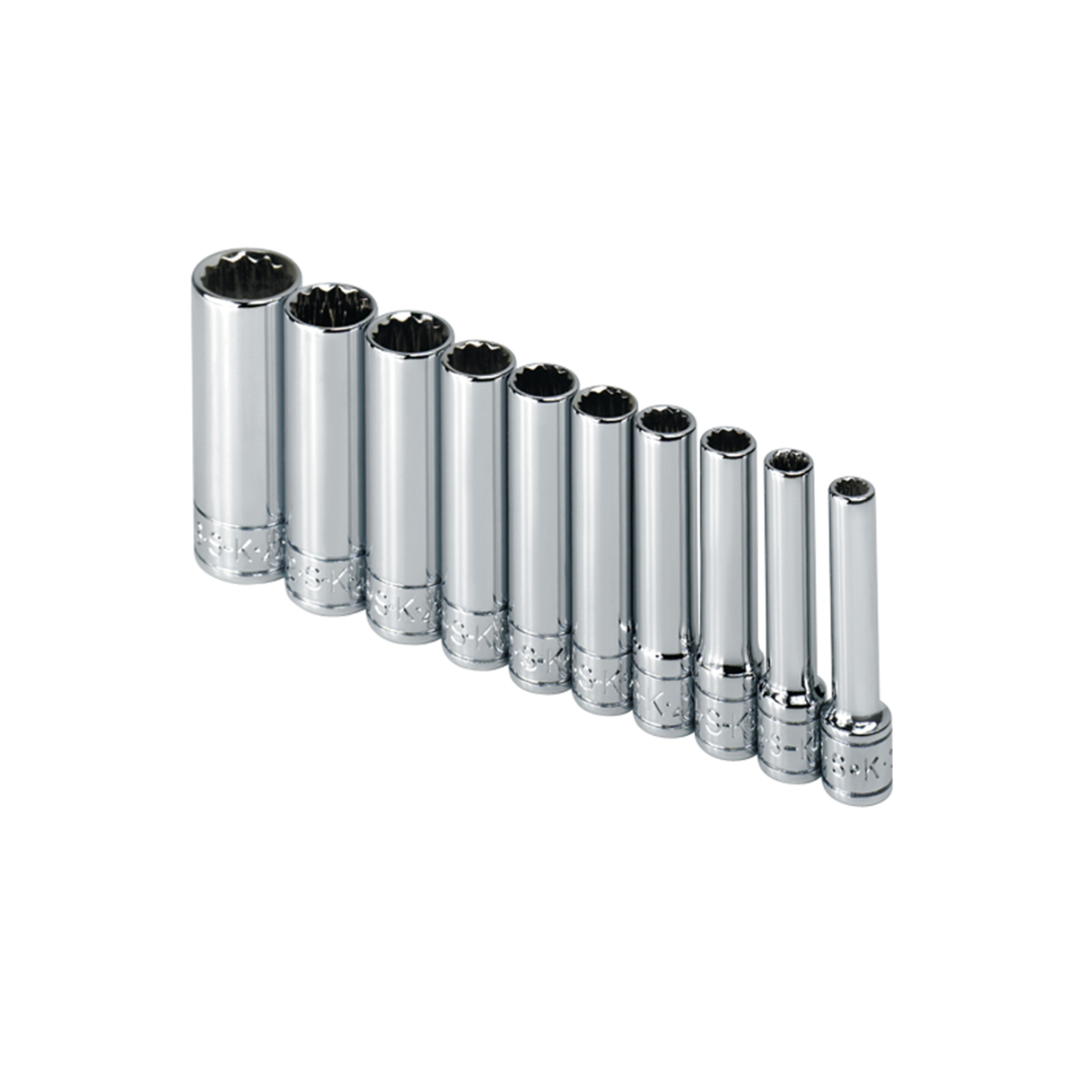 S K Hand Tools Socket Set 1/4in. Drive 10pc Sae Deep 12 Point