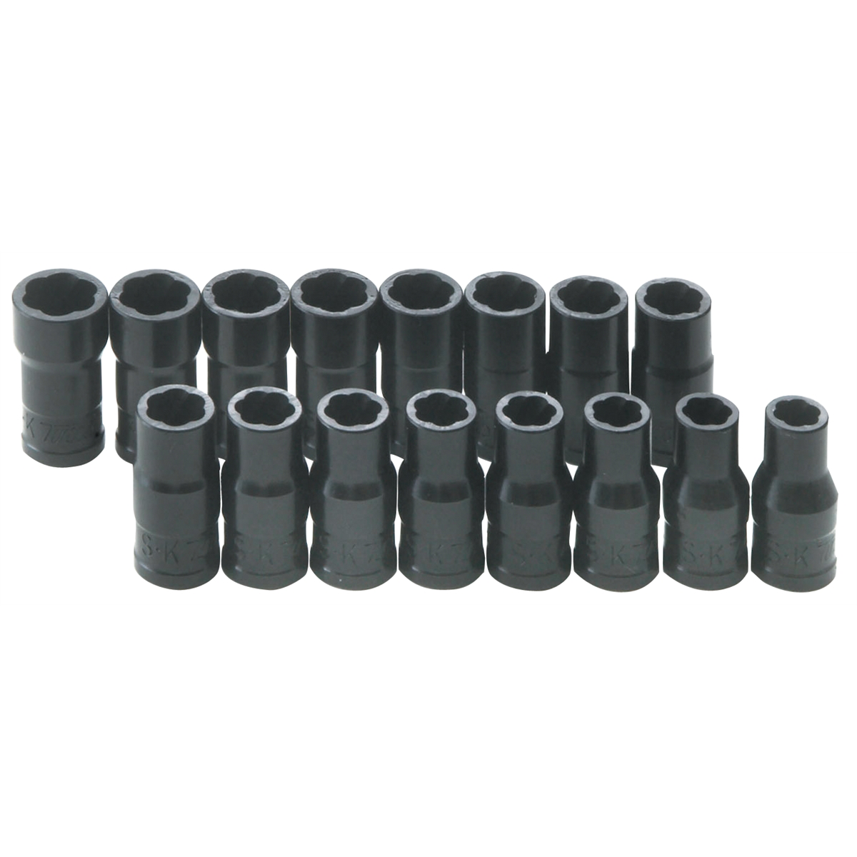 S K Hand Tools Turbo Socket Set 16pc 1/4" Dr Sae& Metric