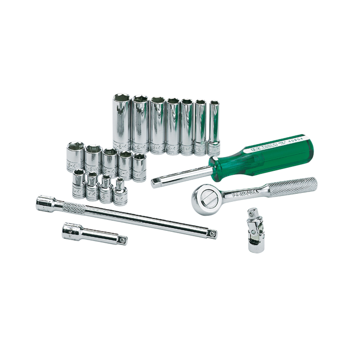 S K Hand Tools Tool Set 1/4in. Drive 21pc Metric 6 Pt W/ratch