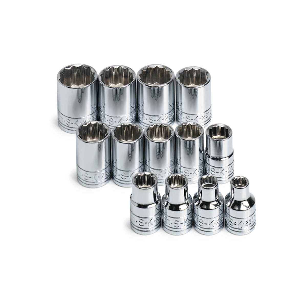 S K Hand Tools Socket Set 3/8in. Drive 13pc Metric Std 12 Point