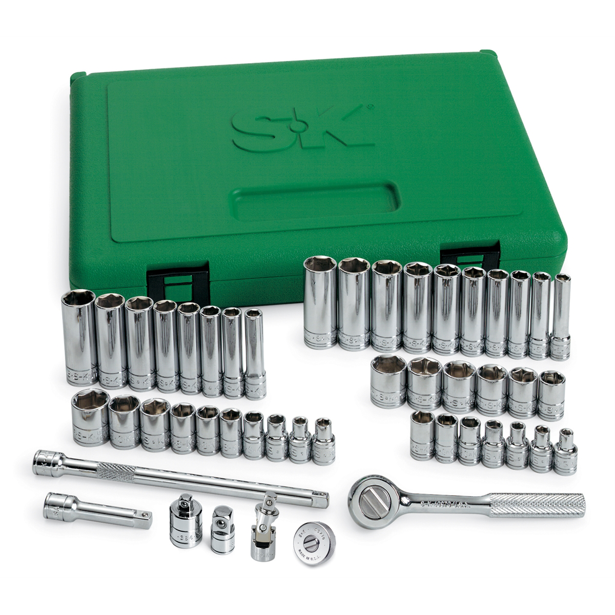 S K Hand Tools 48 Pc. 1/4" Drive 6pt Fr/mt Socket Set W/added Pieces