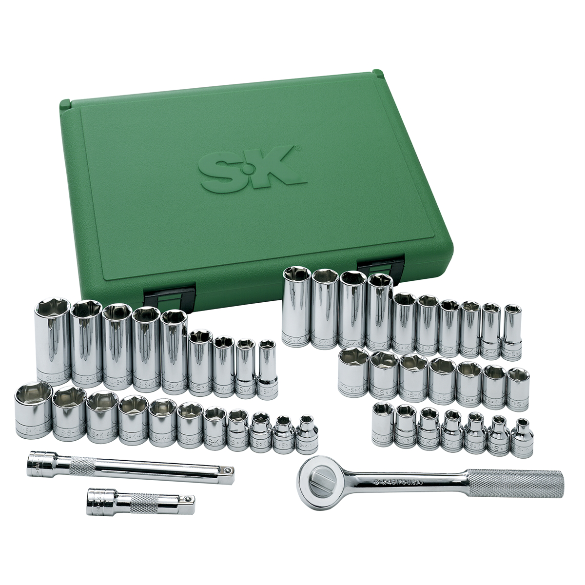 S K Hand Tools Tool Set 3/8 Drive 47 Pc. Met Sae 12 Pt.
