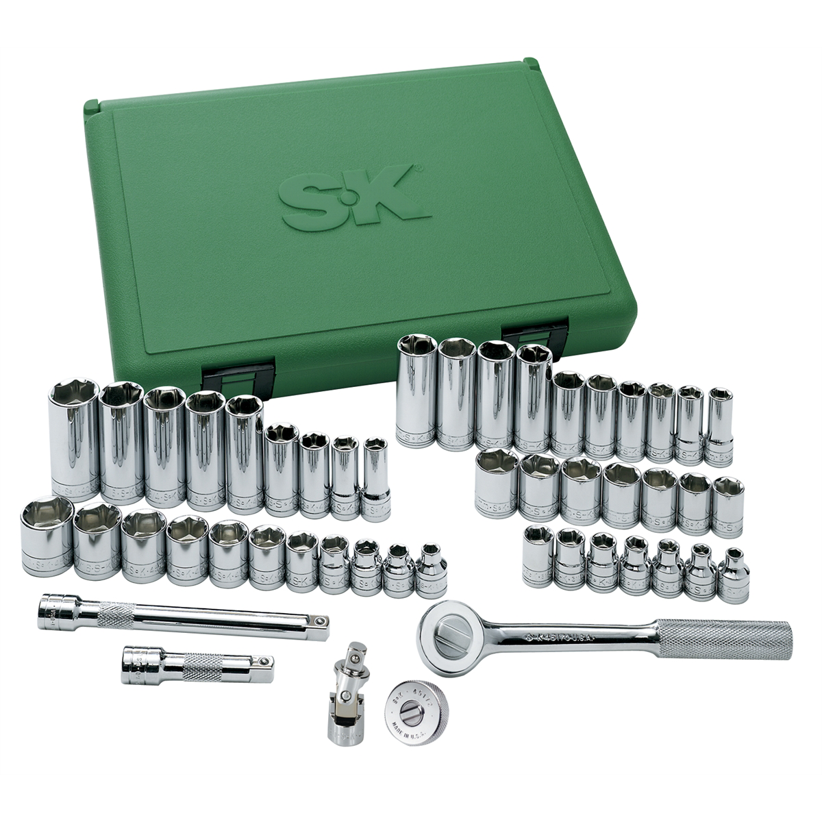 S K Hand Tools 49 Pc. 3/8" Thru 7/8" Plastic Storage Case