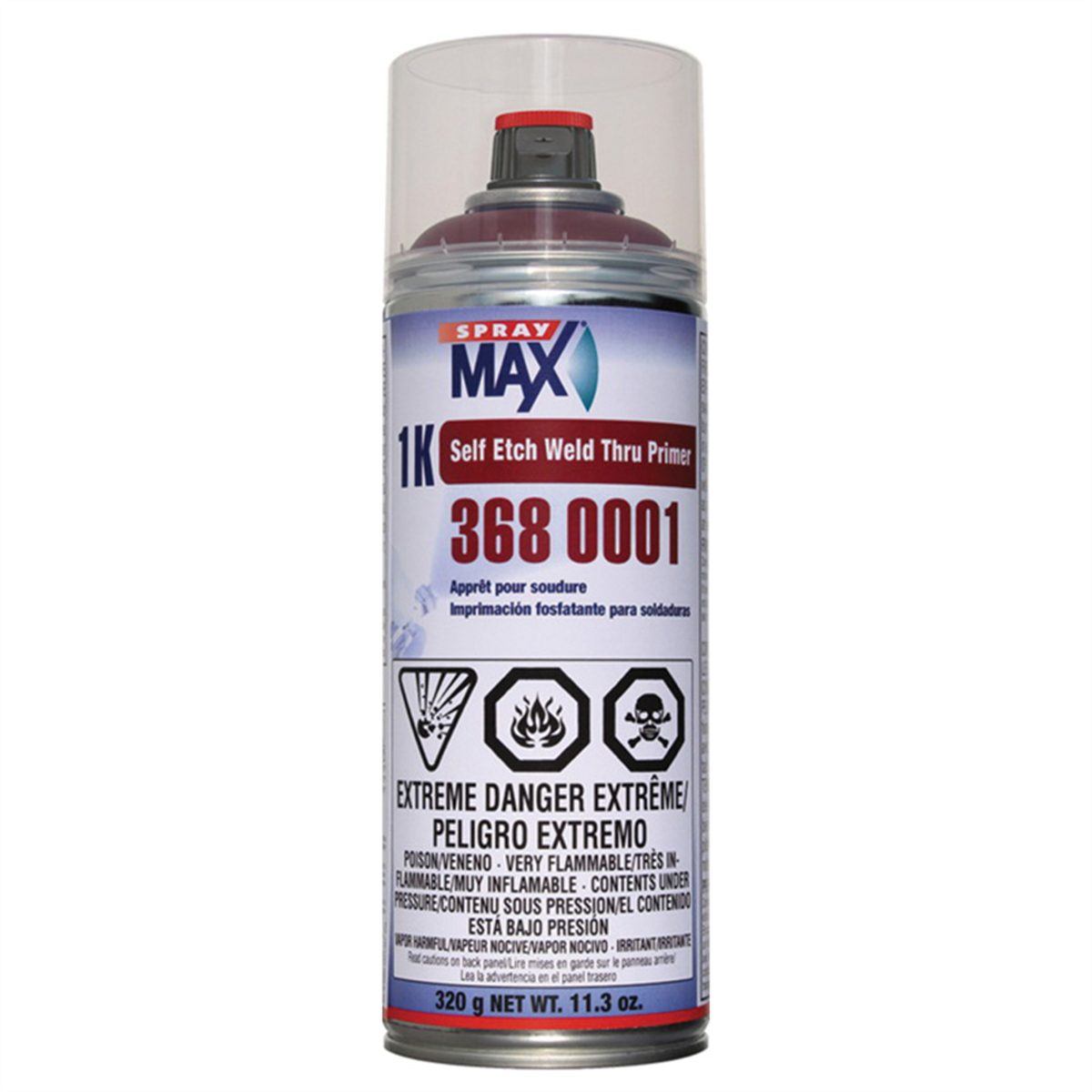 SprayMax 3680001 Self-Etch Weld-Thru Primer, 11.3 oz Aerosol Can, Red Brown, 5.4 to 8.1 sq-ft Coverage