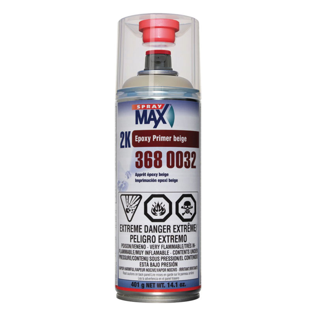 SprayMax 3680032 Universal 2K Epoxy Primer Filler, Beige, 8.1 to 1.2 sq-ft Coverage, 12 hr Dry Curing