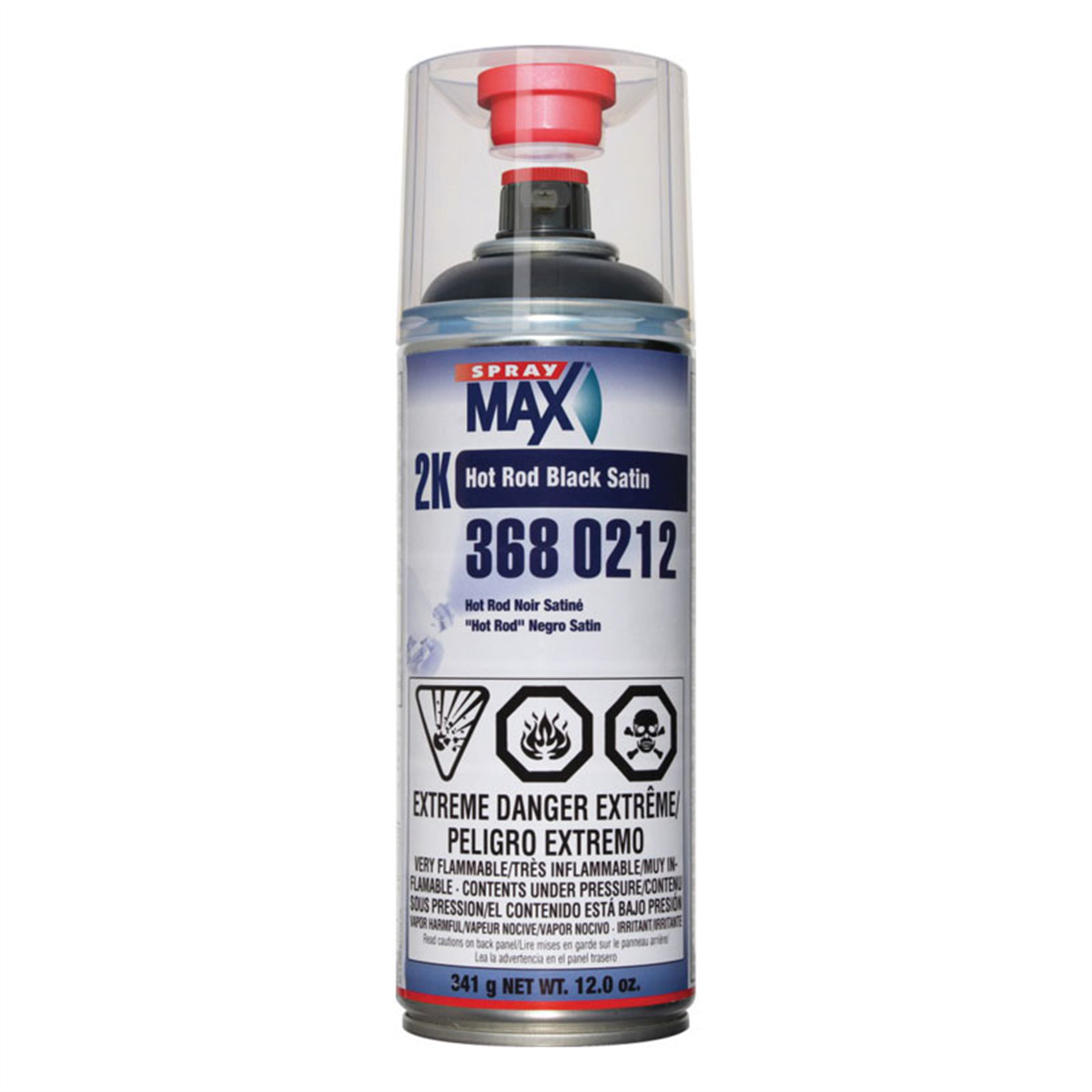 SprayMax 3680212 2K Hot Rod Spray Paint, 12 oz Aerosol Can, Black