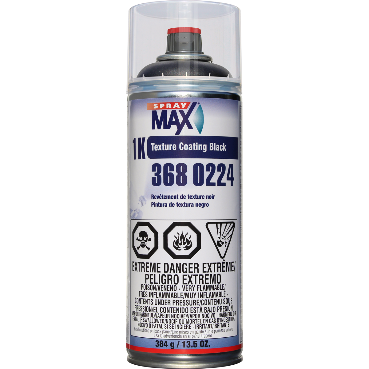 SprayMax 3680224 1K Texture Coating, 13.5 oz Aerosol Can, Black, Liquid