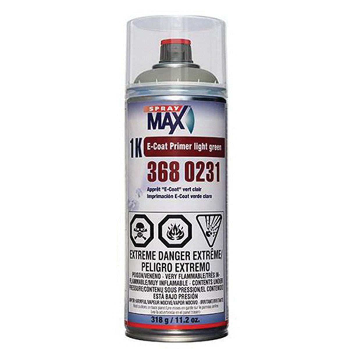 SprayMax 3680231 1K E-Coat Primer, 11.2 oz Aerosol Can, Light Green, 5.4 sq-ft Coverage