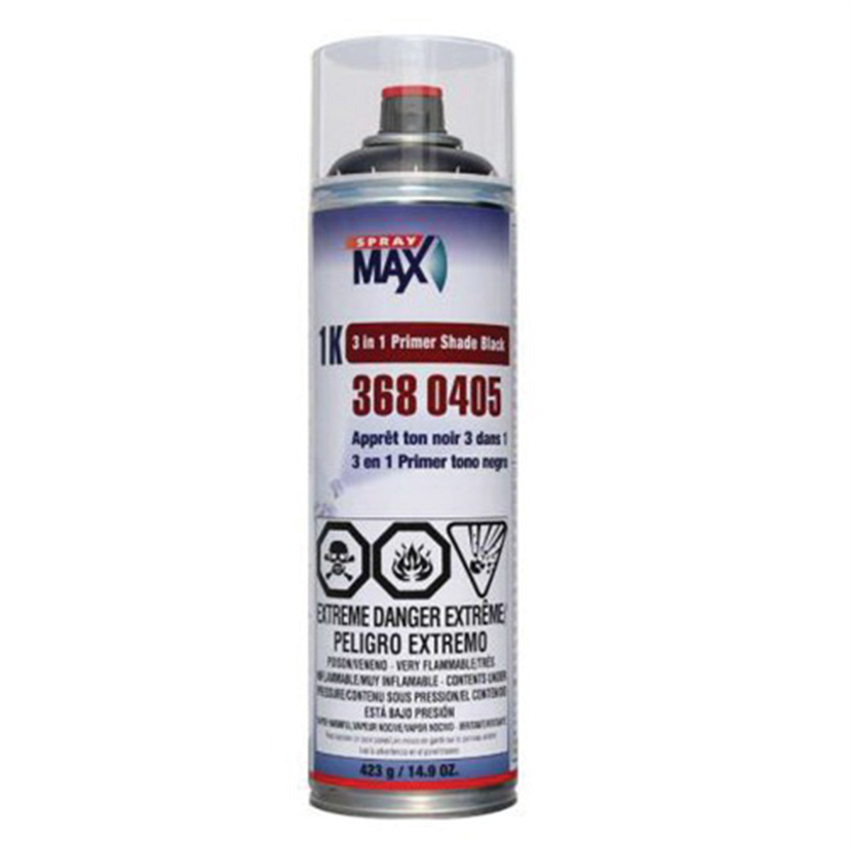 SprayMax 3680405 3 in 1 Primer, 500 mL Aerosol Can, Matte Black, 5.4 to 8.1 sq-ft Coverage