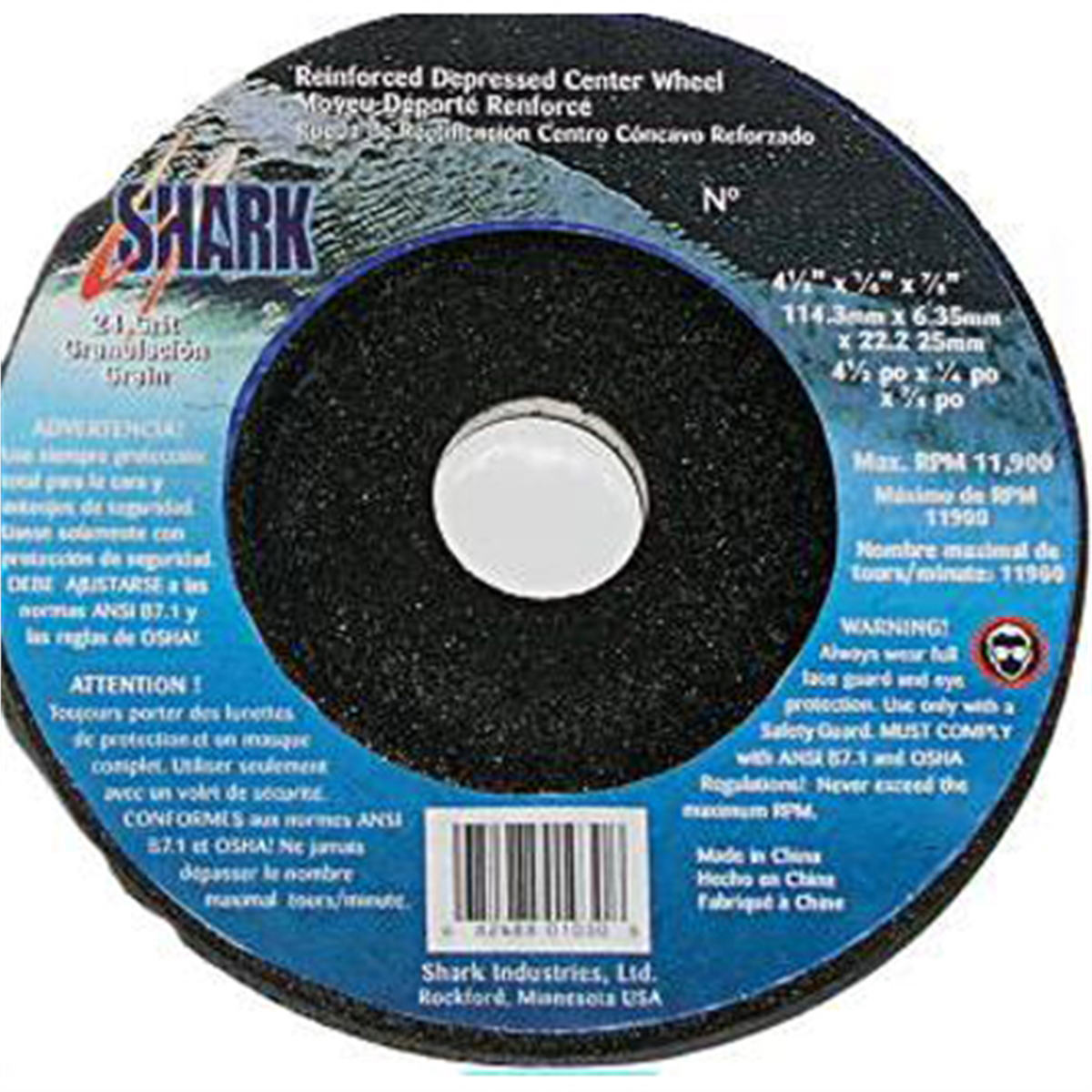Shark Industries 2" Dep Ctr Wheel 80 Grit 5pk