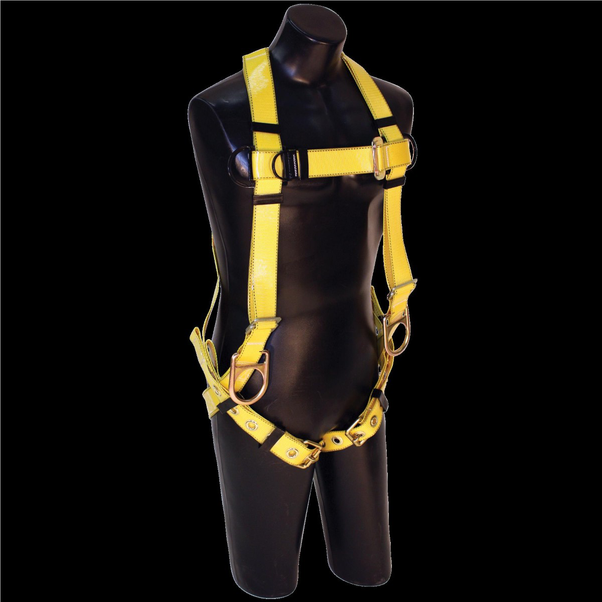 FALL SAFE Safety Harness - A-SERIES Polyurethane Coated Web - Vest-Style Positioning - Back / Side, Pass Through, Tongue Buckle - Size: XL