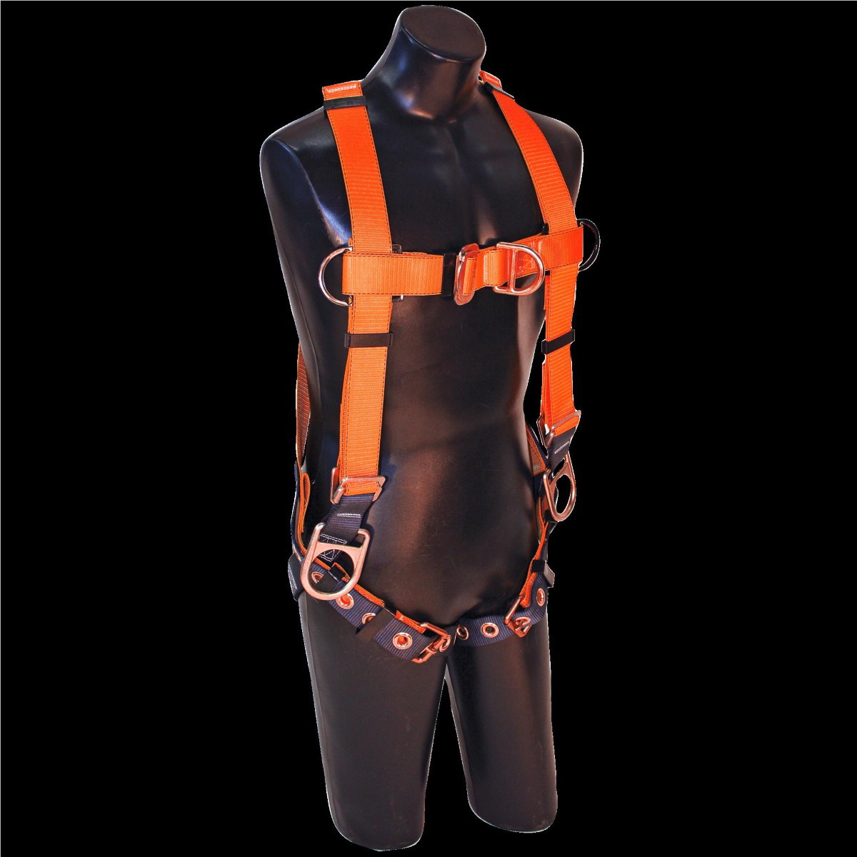 FALL SAFE Safety Harness - A-SERIES - Vest-Style Positioning Climbing - Back / Front / Side, Pass Through, Tongue Buckle - Size: 2XL