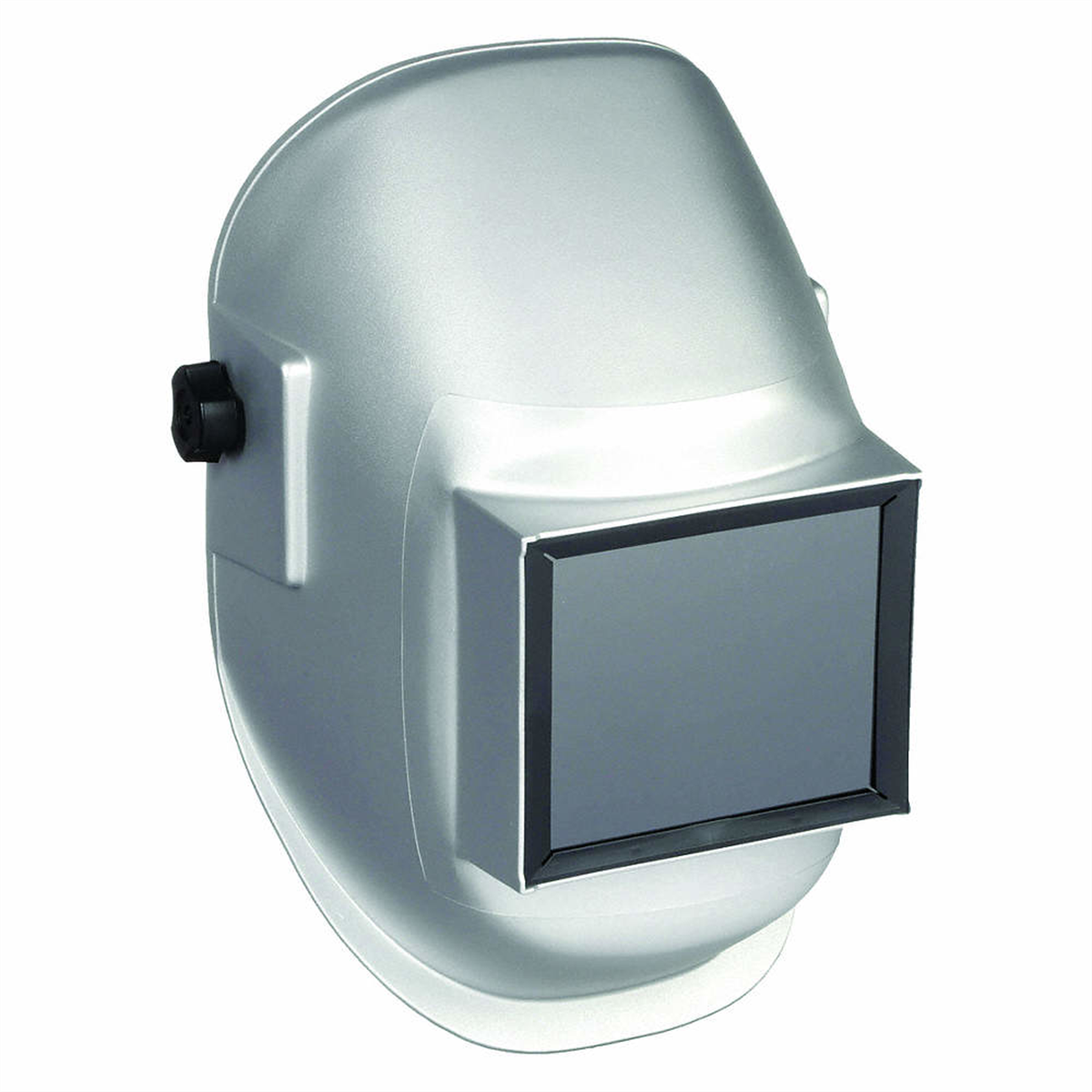 Sellstrom Welding Helmet - Passive - Nylon - Fixed Front  - 4.5" x 5.25" Viewing Area - Shade 10 - Ratcheting Headgear - Silver - Super View Series