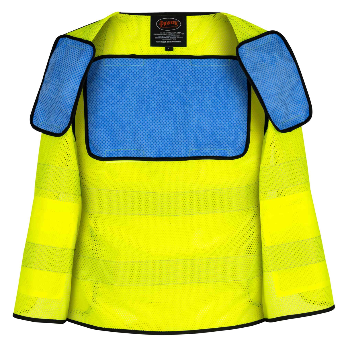 Pioneer Safety Vest with Cooling Panels - ANSI 107-2020 Class 3 Type P & R  - Color:  Hi-Vis Yellow  - Size: 5XL
