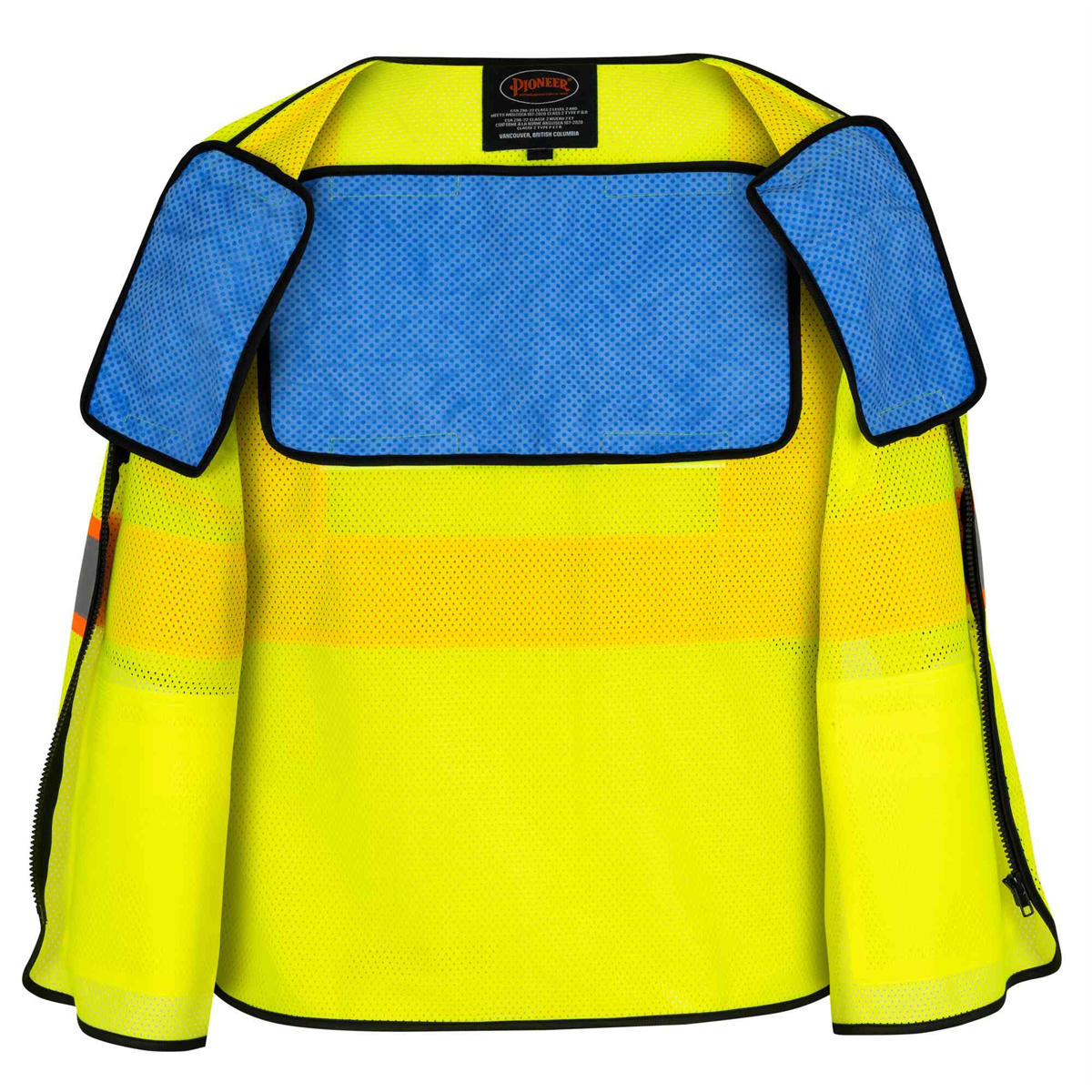 Pioneer Safety Vest with Cooling Panels - ANSI 107-2020 Class 2 Type R  - Color:  Hi-Vis Yellow  - Size: Large