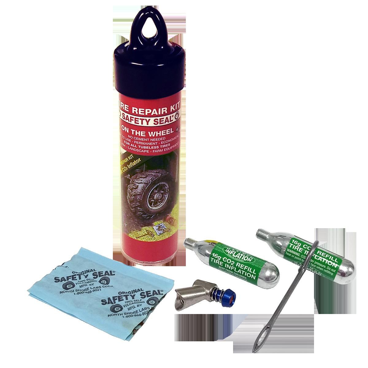 Martin Tools Safety Seal - ATV tire repair kit, 6 repairs of 4 in (100 mm) with co2 catridges & chuck