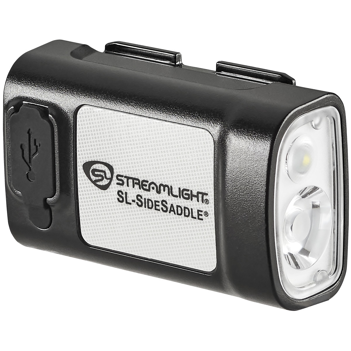 Streamlight SL-SideSaddle USB Hard Hat and Helmet Light - Includes polymer battery, USB-C cord and (1) hat mount - Black