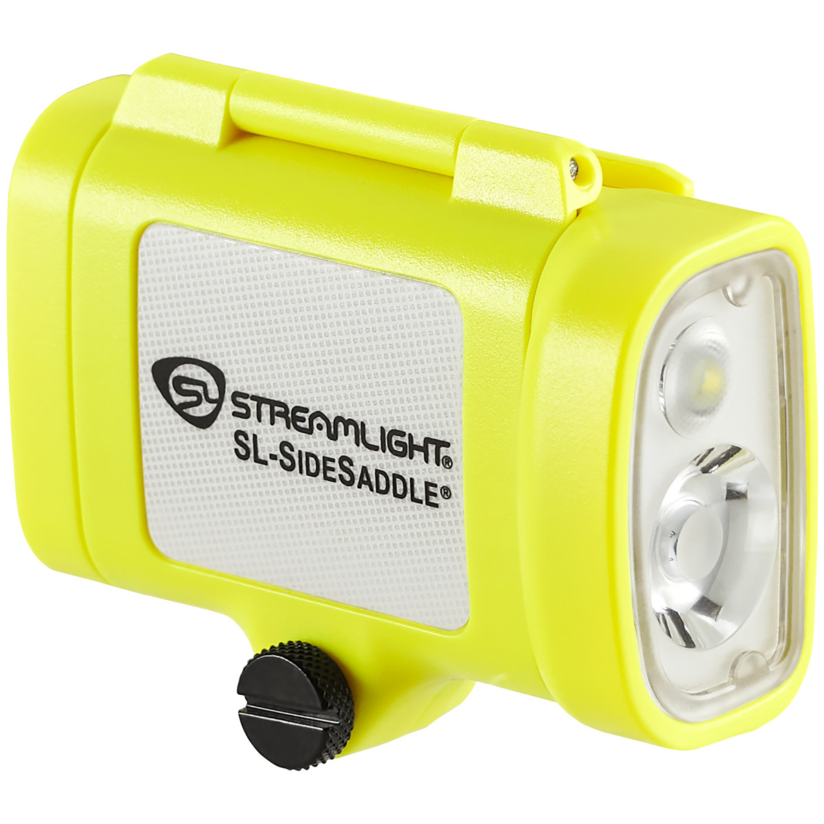 Streamlight SL-SideSaddle Hard Hat and Helmet Light - Includes Hard Hat and Helmet mount kit (baseplate, slot strap, universal Y-strap) and (3) AAA batteries - Yellow