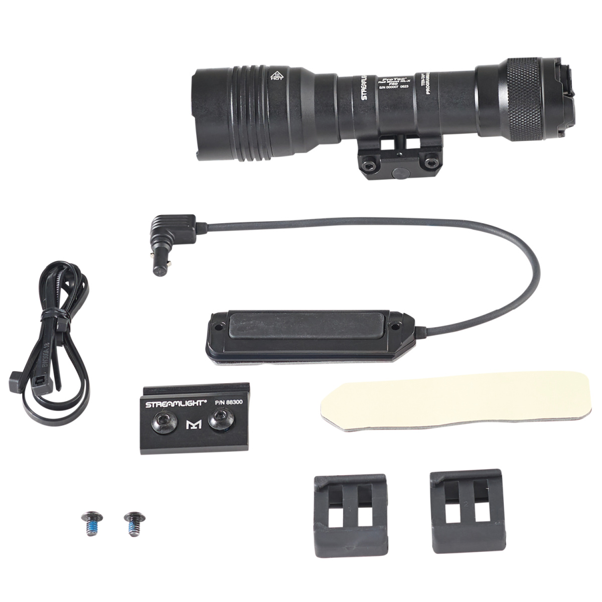 Streamlight ProTac Rail Mount HL-X Pro USB Long Range, Gun-Mounted Tactical Light - - Includes Jack-Cap, M-LOK Kit, Momentary Switch, Hardware Kit, 2.5 mm Allen Wrench,  SL-B26 battery pack, 40 Inch USB Cord - Black